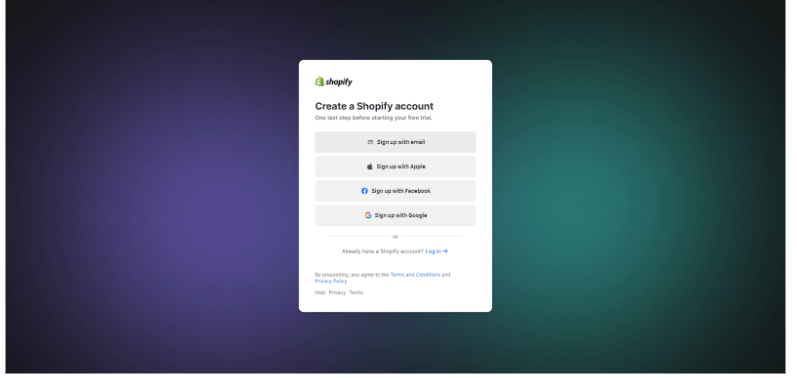 Create Your Shopify Account