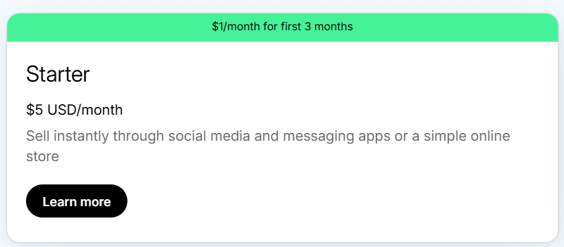 Shopify Starter Plan